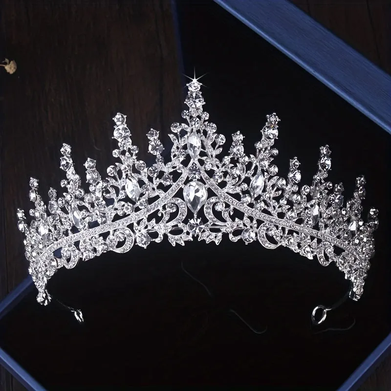 Baroque Rhinestone Crown Bridal Jewelry Set for Wedding Accessories