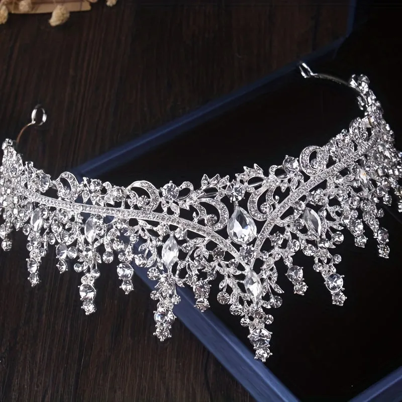 Baroque Rhinestone Crown Bridal Jewelry Set for Wedding Accessories