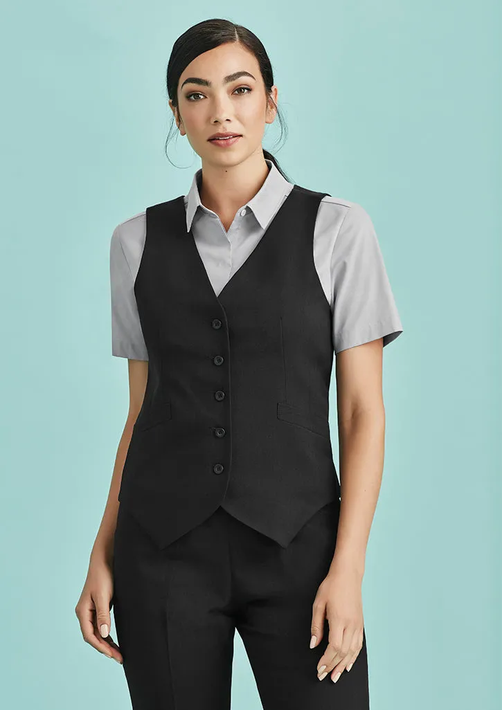 Biz Corporate Womens Peaked Vest with Knitted Back (50111)-Clearance