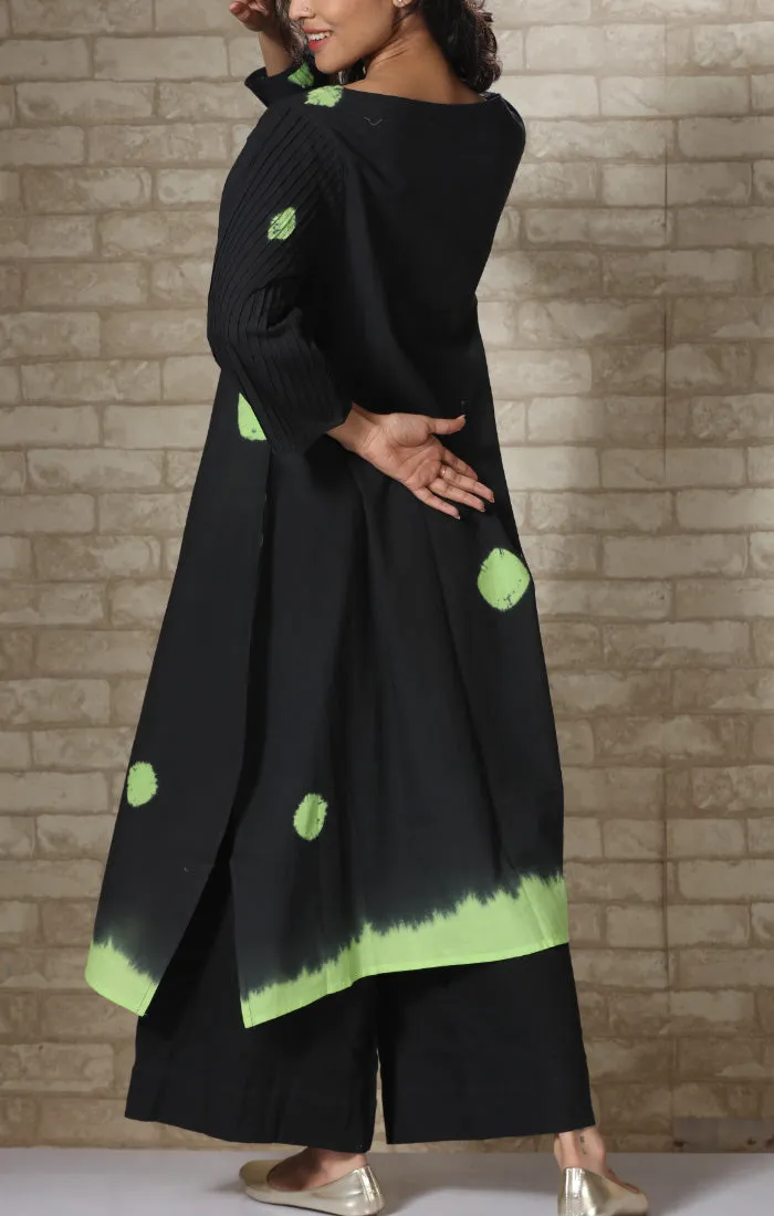 Black Shibori Tunic with Black Pants