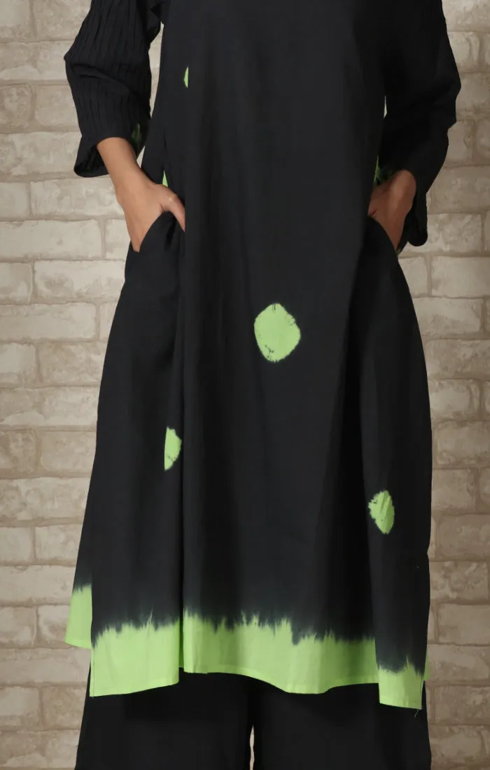 Black Shibori Tunic with Black Pants