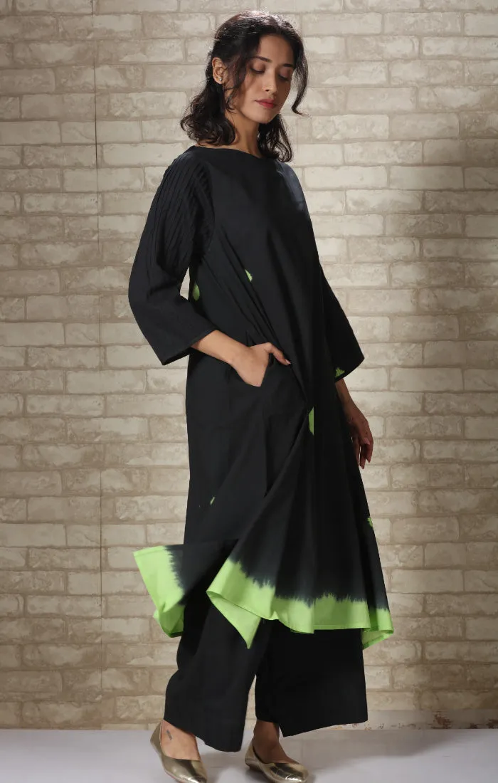 Black Shibori Tunic with Black Pants