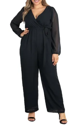 Celina Chiffon Jumpsuit - Plus