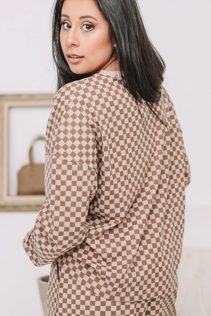 Cloud Soft Checkered Knit Pullover