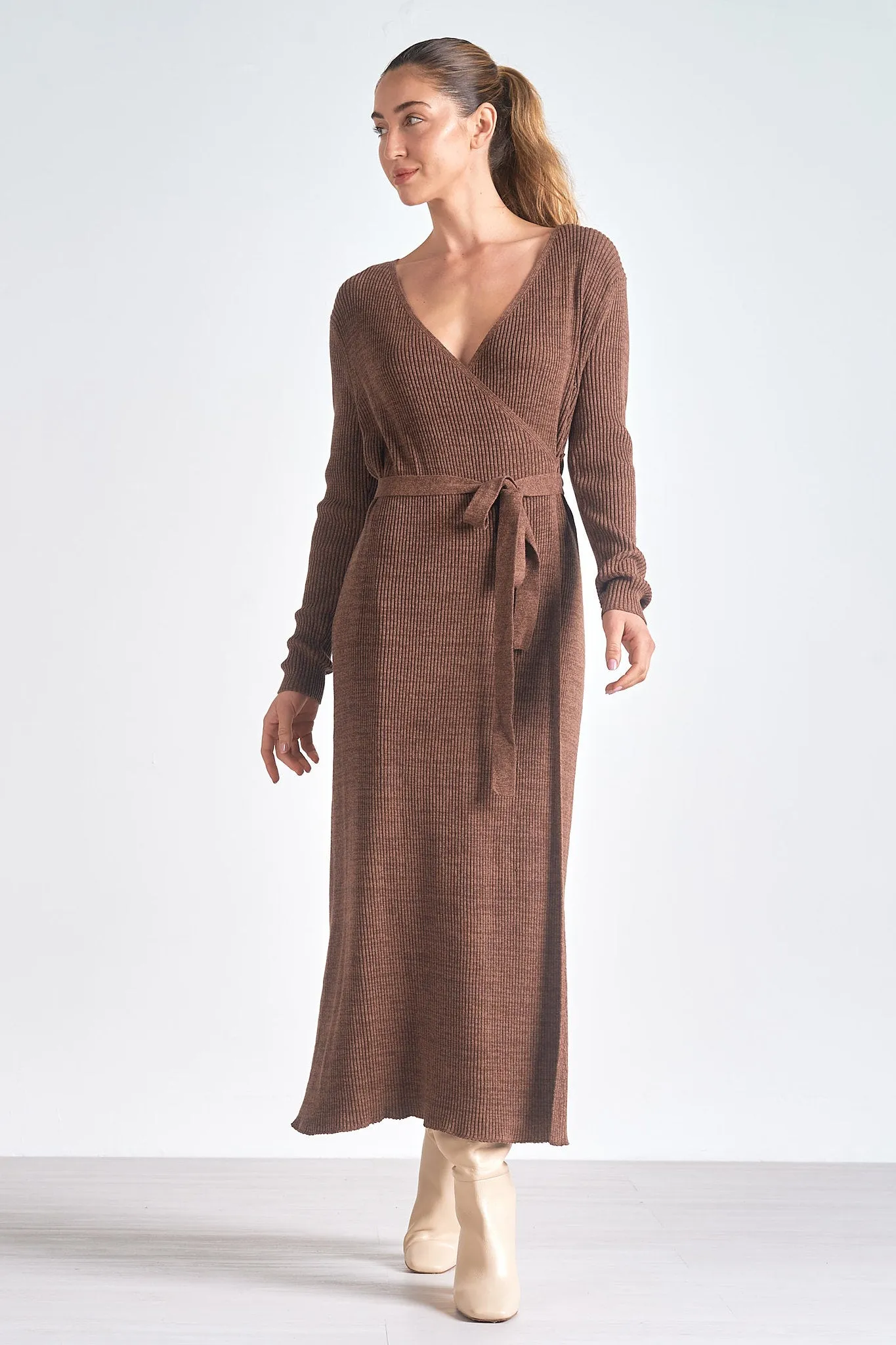 Elan Wrap Sweater Dress