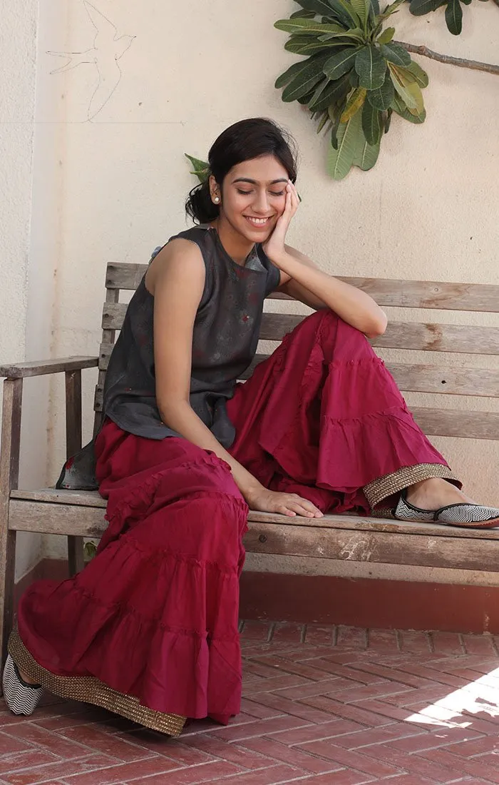 Grey Chanderi Tunic with Sharara