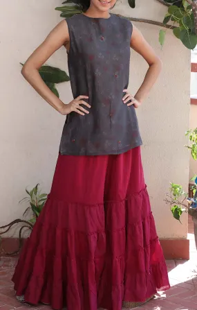 Grey Chanderi Tunic with Sharara