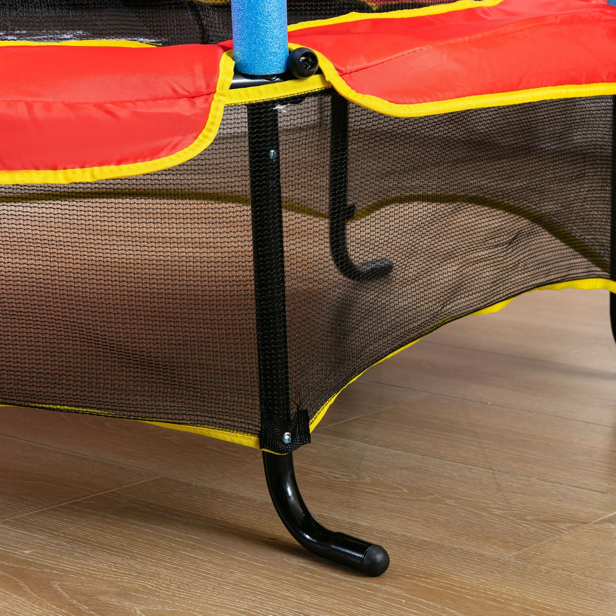 HOMCOM Trampoline for Kids w/Enclosure Net Built-in Zipper Safety Pad 3-6 Year