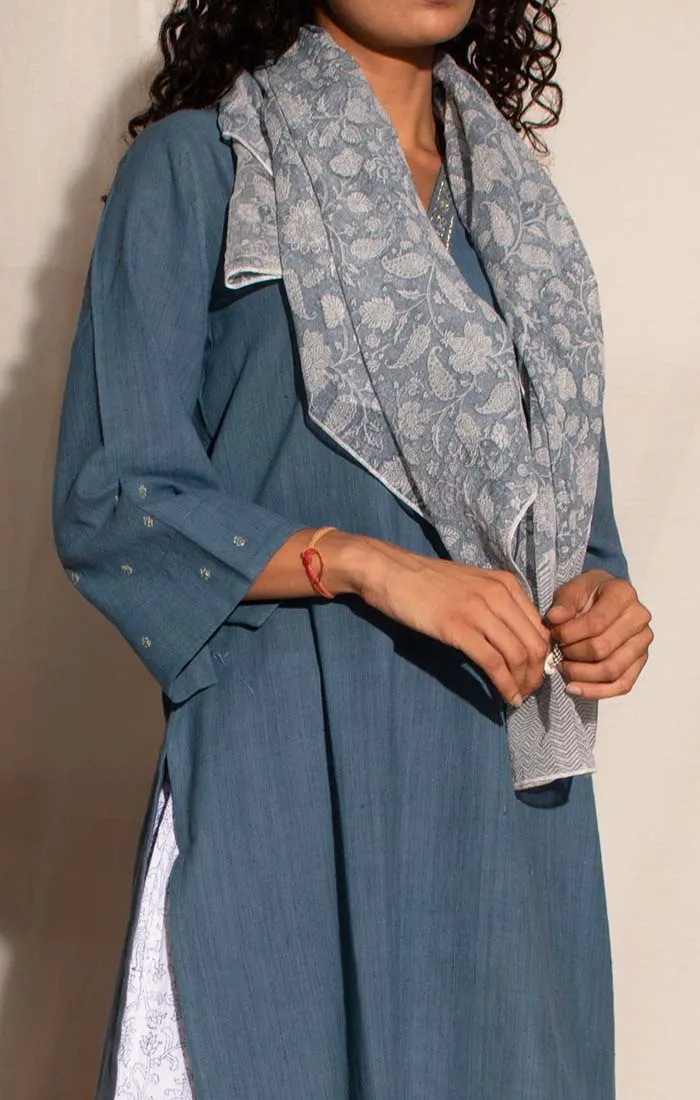Indigo Handspun Handwoven Cotton Tunic with Pants