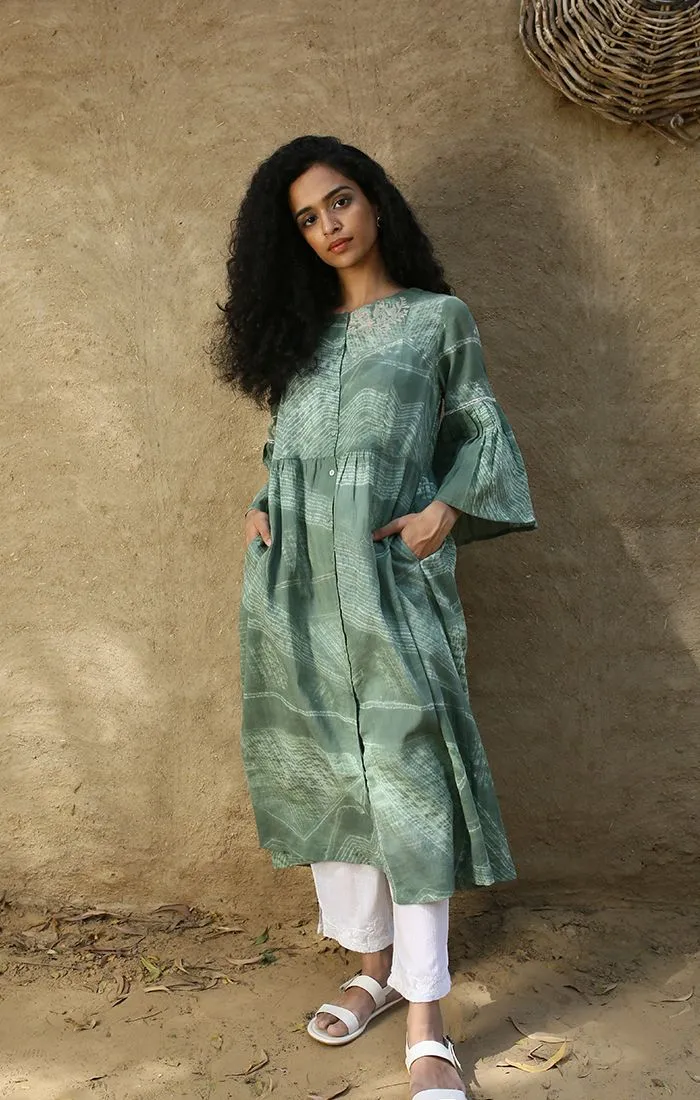 Jade Green Tunic Dress Sleeve