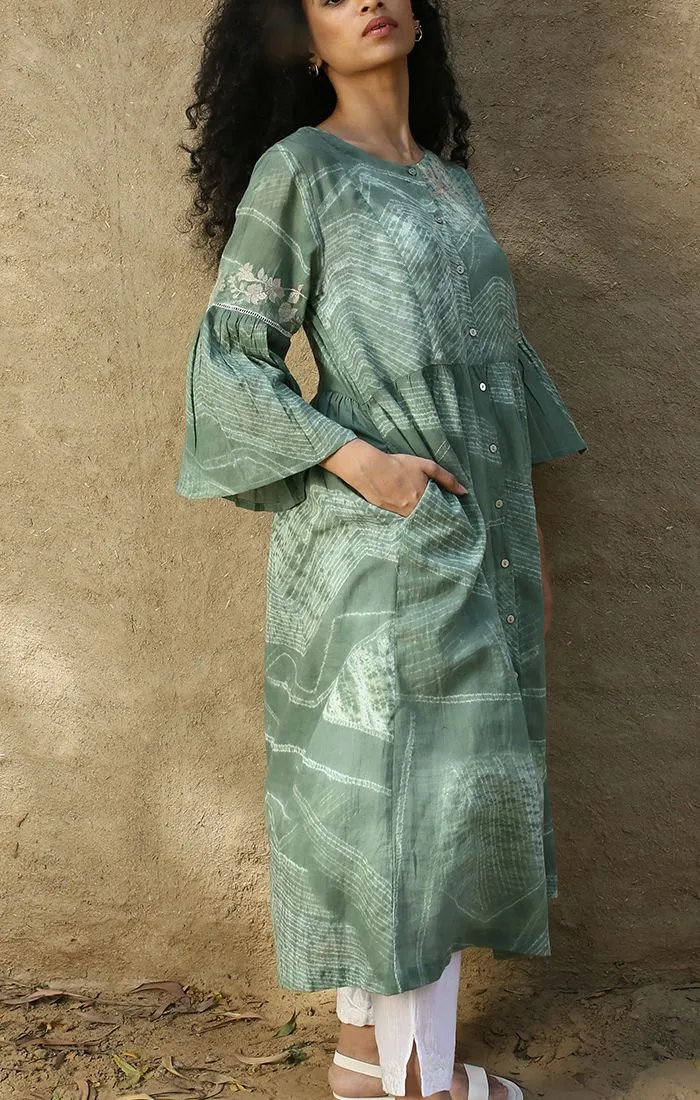 Jade Green Tunic Dress Sleeve
