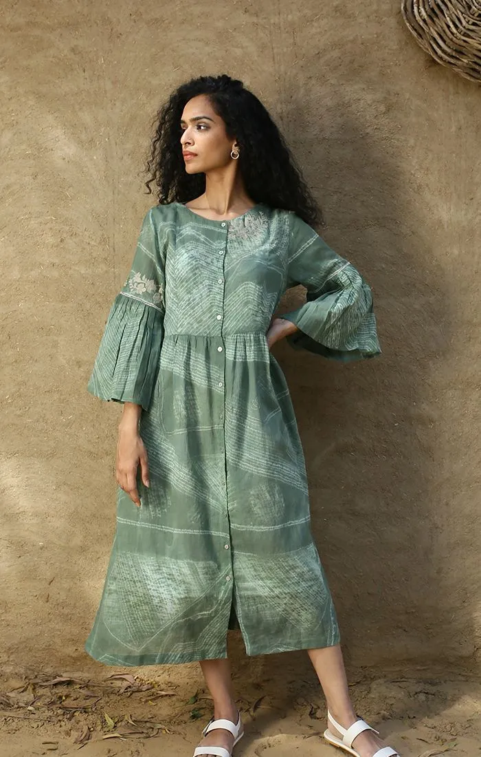 Jade Green Tunic Dress Sleeve