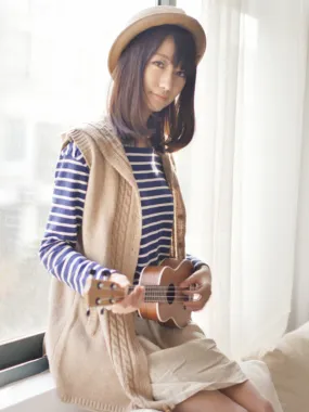 literary hooded knit vest