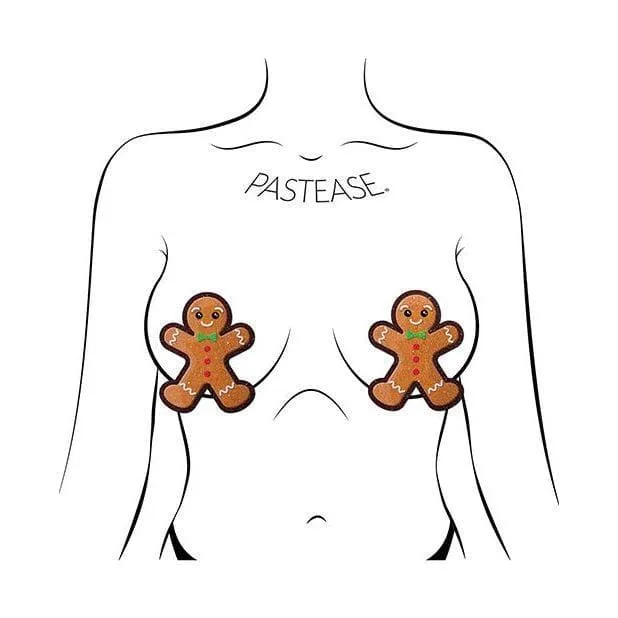 Pastease Holiday Gingerbread Nipple Pasties Brown