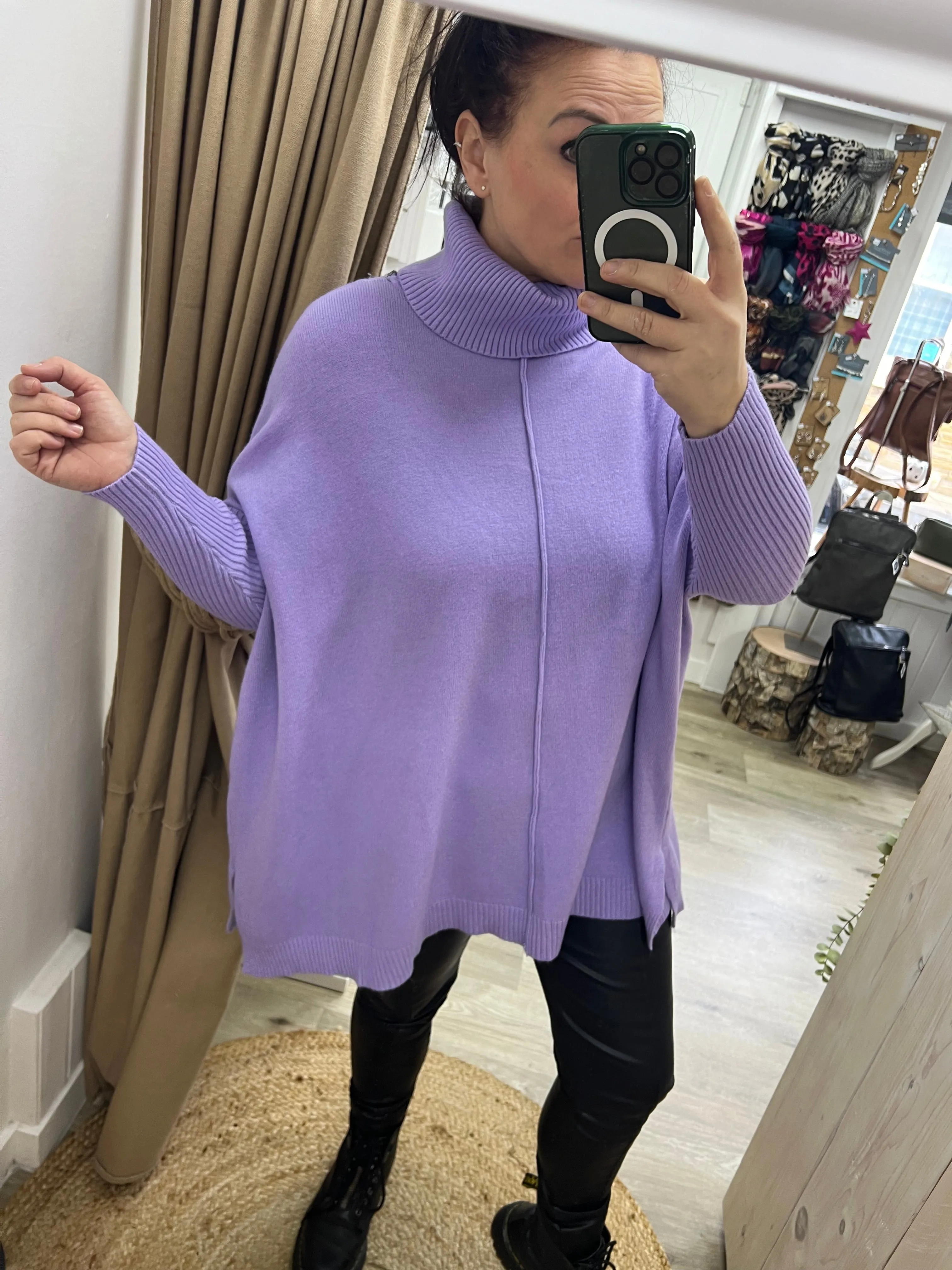 Roll Neck Jumper - Lilac