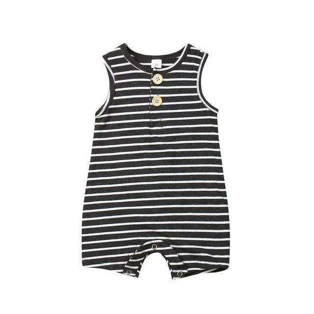 Summer Newborn Infant Baby Boy Girl Sleeveless Striped Romper Clothes