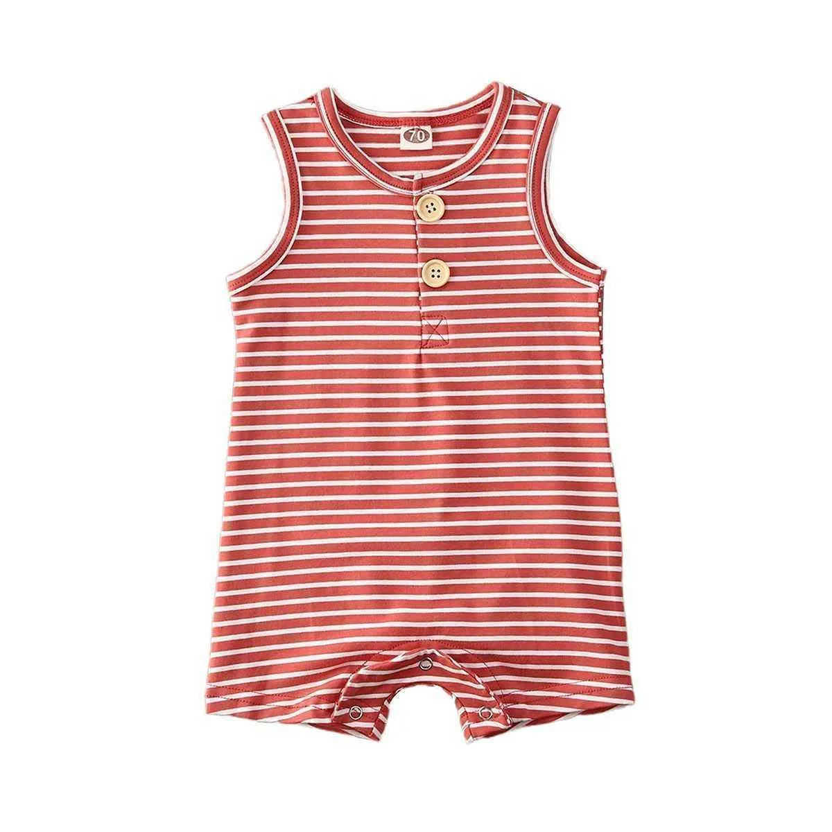 Summer Newborn Infant Baby Boy Girl Sleeveless Striped Romper Clothes