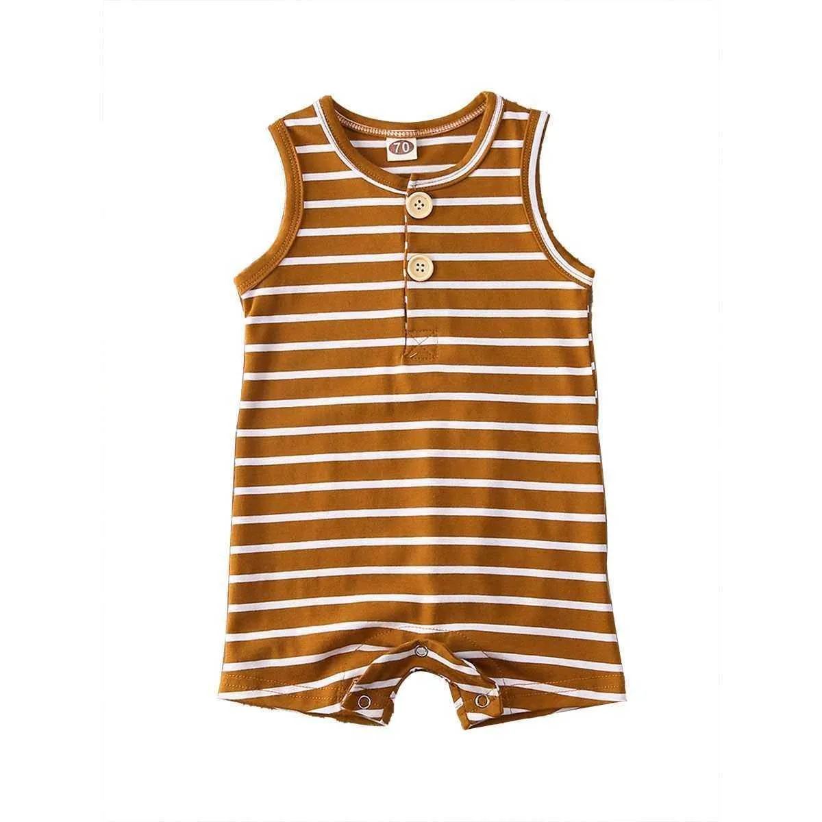 Summer Newborn Infant Baby Boy Girl Sleeveless Striped Romper Clothes